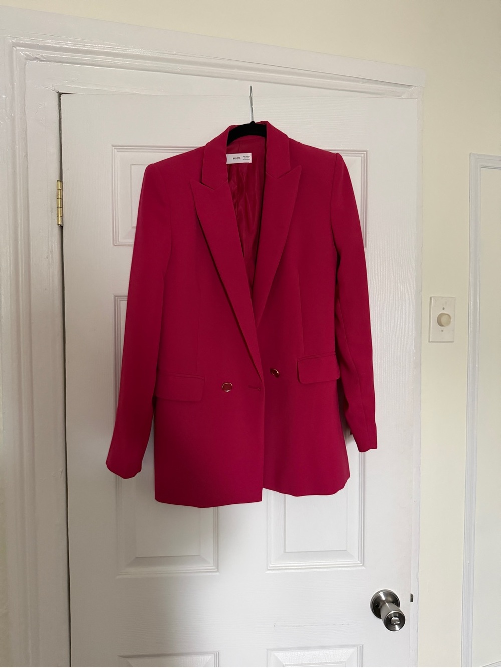 Mango Fuchsia Double-Button Blazer